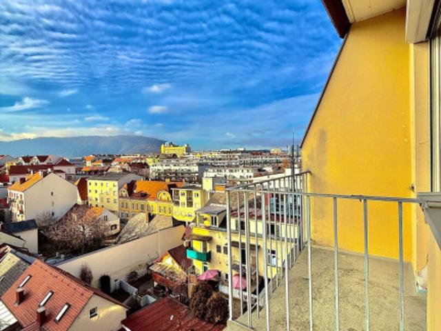 7. stock von 7 i blick über graz i lift i badewanne i top saniert i zentrale ruhige lage i moderne küche i anlegerwohnung i schlossbergblick i ab sofort i sehr hell i projekt wohnen i