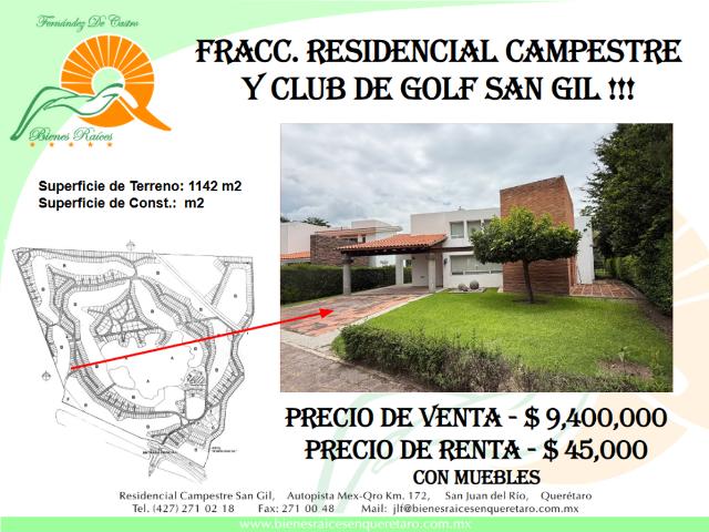 7.2 Casa en Renta en Campestre San Gil, San Juan Del Río, Querétaro