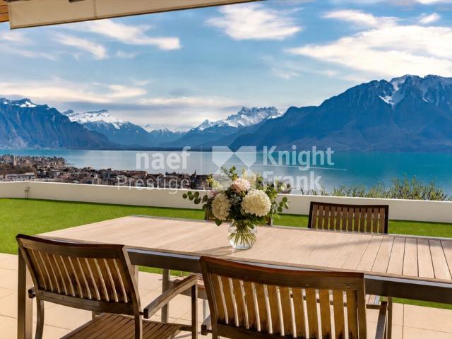 7,5 Zimmer Architektenhaus mit Panoramablick auf den See und den Weinberg zum Verkauf in Corseaux