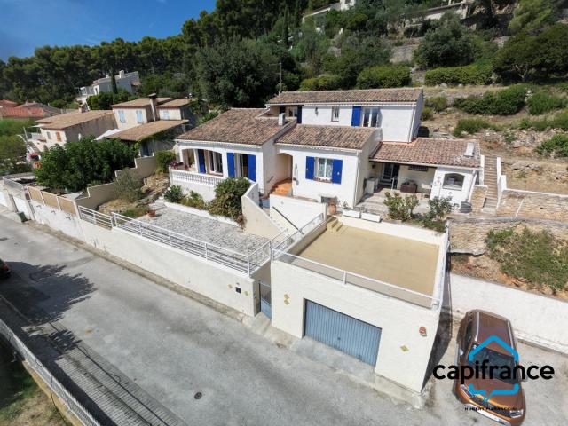 83 Toulon 4 chemins/le Baou, Villa 118m2 et plus de 35 m2 buanderie, annexe vue mer calme 6 pieces 1053 m2