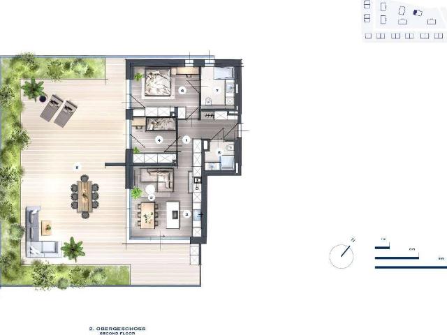 88.97² Terrasse! Erstbezug in eine unglaublich helle 3 Zimmer Wohnung