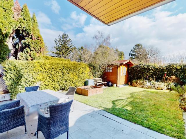 8 Minuten zur U2 Gartenwohnung möbliert sonnige Terrasse absolute Ruhelage Lobau ums Eck