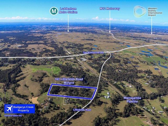 8 ha / 20 acre land parcel near M12 Motorway and Western Sydney Airport with potential development upside