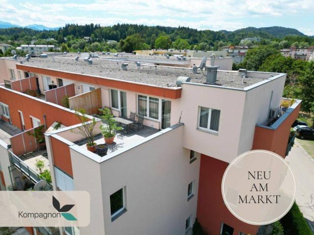 94 m² Wohnkomfort über den Dächern von Klagenfurt Zwei Terrassen, Wintergarten, Klimaanlage und Schwedenofen