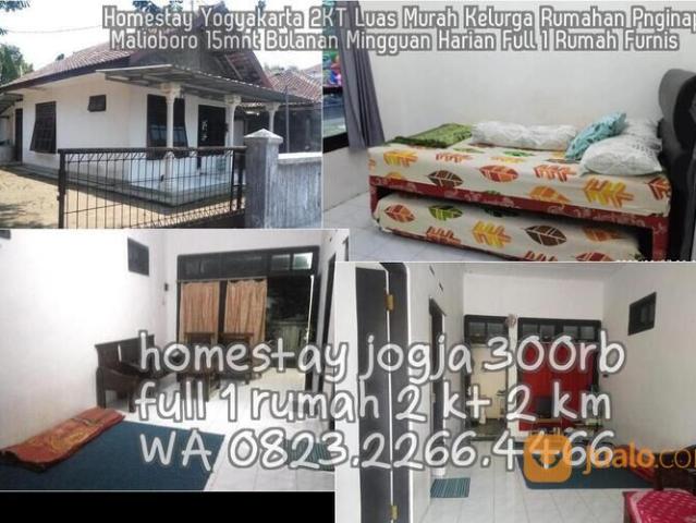 0823 2266 4466 Homestay Yogyakarta 2KT Luas Murah Kelurga Rumahan Pnginapan Malioboro 15mnt Bulanan
