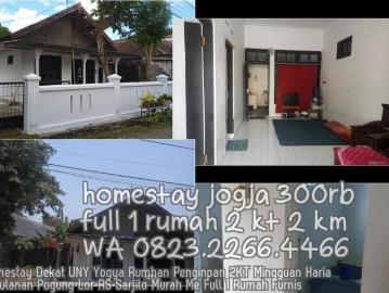 0823 2266 4466 Homestay Dekat UNY Yogya Rumhan Penginpan 2KT Mingguan Harian Bulanan Pogung Lor RS S