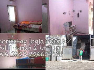 0823 2266 4466 Homestay di Jogja Keluarga AC Rumahan 2KT Murah UPN JIH dlm Perumahan Anggaj Harian M