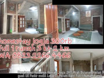 0823 2266 4466 Penginapan Keluarga Rumah Jogja 2KT Mrah Bulanan Harian Mingguan UII Parkir mobil Leb
