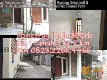 0823 2266 4466 Sewa Penginapan Jogja UII Lebaran Perum Banteng Jakal km8 RS 2KT Luas Murah Bulanan H