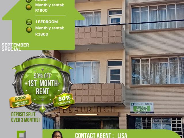 0.5 Bedroom Flat To Let in Yeoville