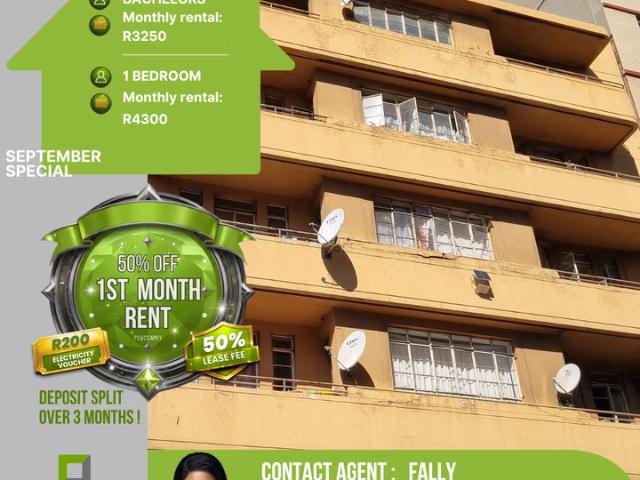 0.5 Bedroom Flat To Let in City & Suburban