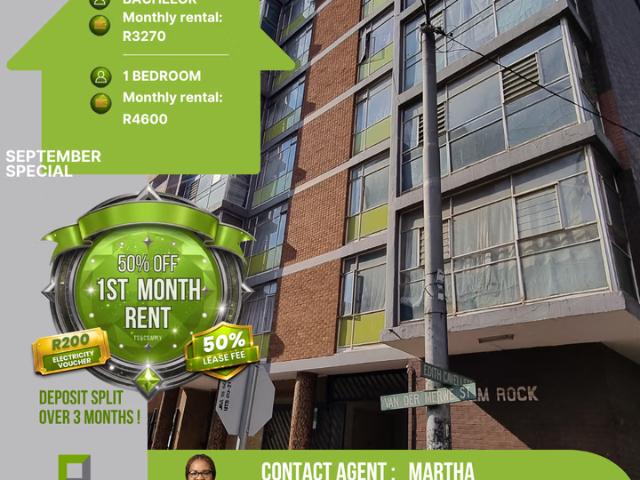 0.5 Bedroom Flat To Let in Hillbrow