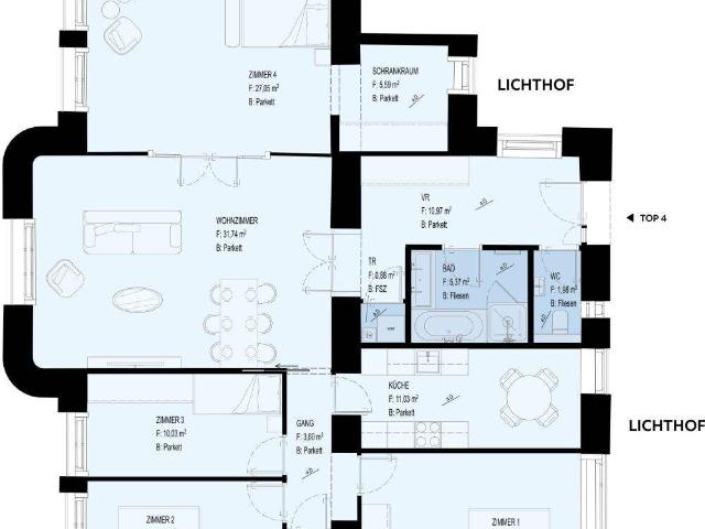 1040 Nähe Naschmarkt: Hochwertige 5 Zimmer Altbauwohnung ERSTBEZUG NACH GENERALSANIERUNG