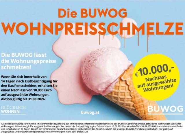 10.000 EURO BUWOG WOHNPREISSCHMELZE! PROVISIONSFREI VOM EIGENTÜMER! 2 ZIMMER WOHNUNG NAHE KAGRANER PLATZ!