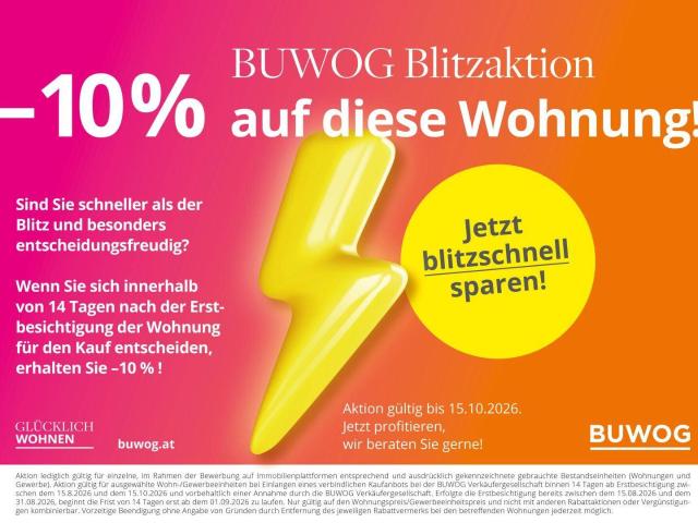 10% BUWOG BLITZAKTION! PROVISIONSFREI VOM EIGENTÜMER! STARTERWOHNUNG! 1 ZIMMER WOHNUNG MIT LOGGIA NÄHE U4!