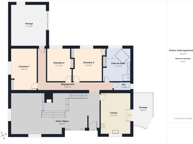 10 mn d'Hagetmau, maison contemporaine 135 m² hab. 135m² Sainte Colombe