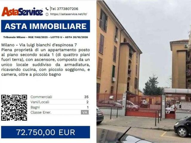 1148/2025 U MI Tribunale Milano RGE 1148/2025 LOTTO U ASTA 20/10/2026