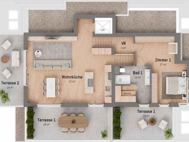 1210, Langenzersdorfer Straße, In Strebersdorf am Fuße des Bisambergs, 5 Zimmer Penthouse