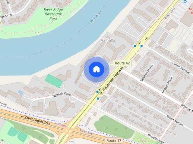 14 floor concrete apartment building located riverside in North Kildonan on Henderson Hwy