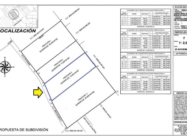 15000 M2 TERRENO EN VENTA CARRETERA A KINO KM 12.6