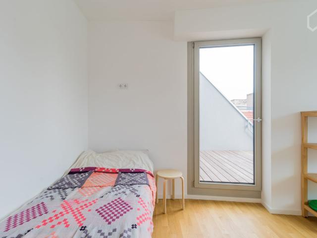 156sqm Designer Penthouse Apartment in Friedrichshain with 2 verandas and a rooftop terrace and amazing views over Berlin, Berlin Amsterdam Apartments for Rent
