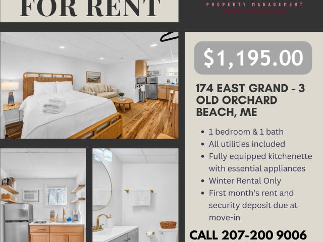 174 East Grand Avenue 1 Bedroom Apartment for Rent at 174 E Grand Ave, Old Orchard Beach, ME 04064