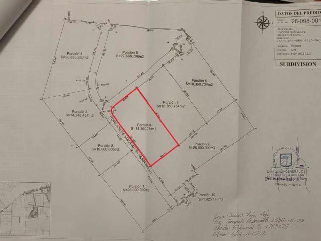 18,360.734 M2 TERRENOS EN VENTA FRACC 8 CARRET A KINO 12.6