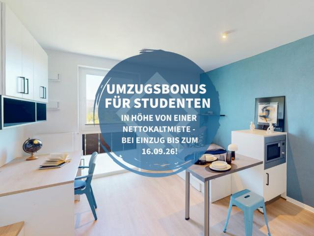 1 Monat mietfrei! Smartes 1 Zimmer Apartment für Studierende im Quartillion Wiesbaden