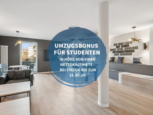 2 Monate mietfrei! Modern Living im Quartillion Wiesbaden – möbliertes Studentenapartment