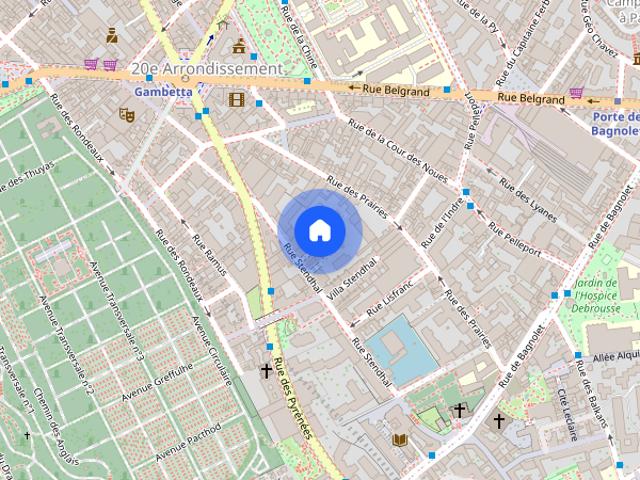 1 bedroom apartment for rent in Gambetta, Paris