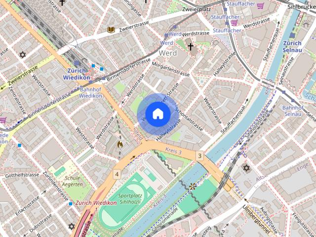 1 bedroom flat for rent in Werd, Zurich