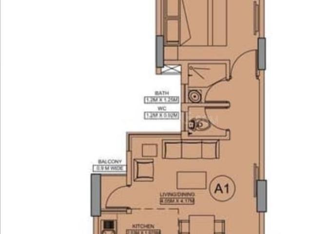 1 BHK Apartment in Wave City for resale Ghaziabad. The reference number is 21077027