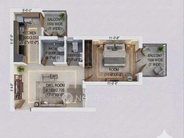 1 BHK Flat In Sg Shikhar Height for Rent In Siddhartha Viha