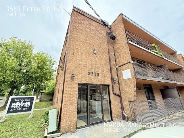 1 BR, 1 BA Apartment 3552 Peter St Unit 107, Windsor, ON N9C 1J5