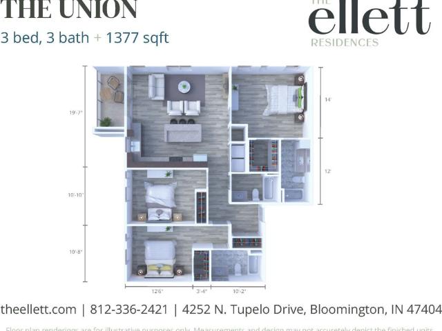 1 BR, 1 BA Apartment 4252 North Tupelo Drive Unit 108, Bloomington, IN 47404