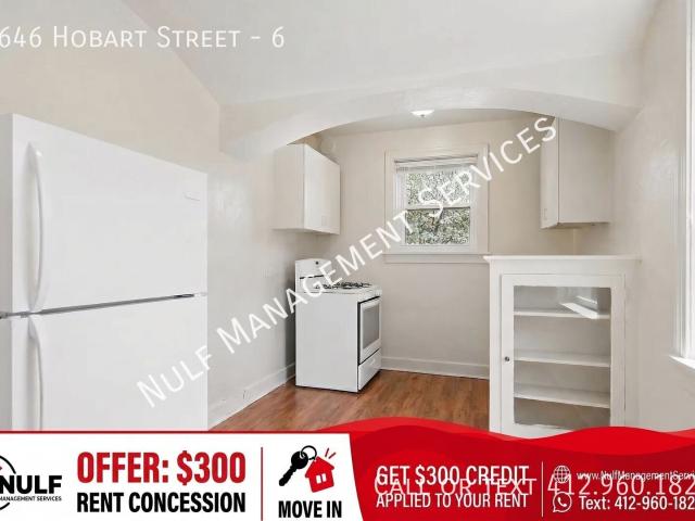 1 BR, 1 BA Apartment 5646 Hobart Street, Pittsburgh, PA 15217