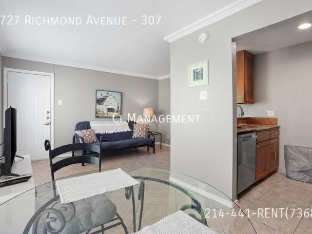 1 BR, 1 BA Apartment 5727 Richmond Avenue, Dallas, TX 75206