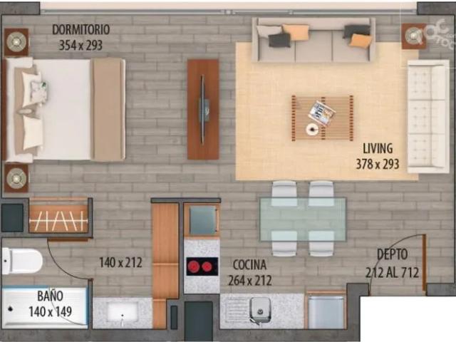 1 dormitorio /metro los dominicos