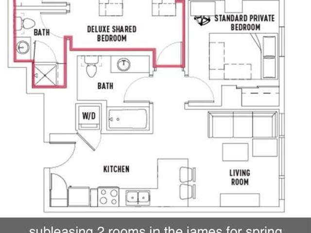 1 private bed 1 shared bed 2 bath
