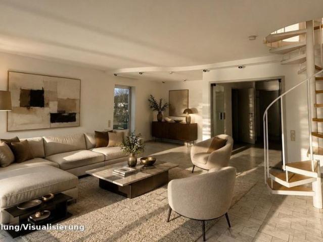 1. Rheinlage: Lichtdurchflutete Maisonette Wohnung mit Rheinblick