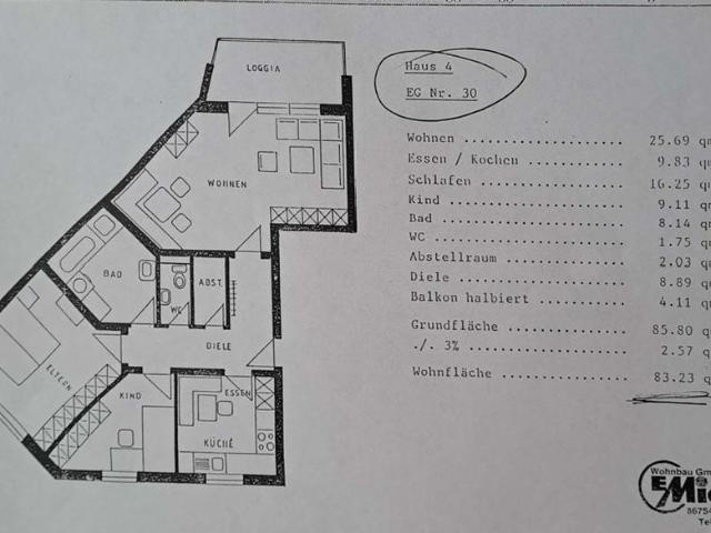 1 schöne 4 Zi. Wohnung in Nördlingen,Rich. Wag. Str. zu verkaufen
