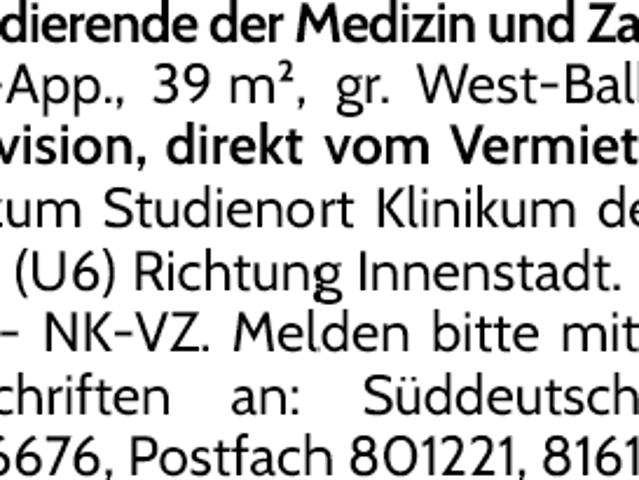 1 Zi. App. in München