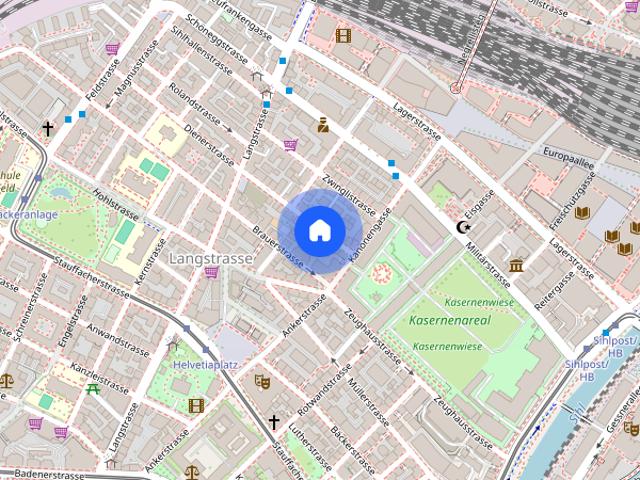 1 Zimmer, 40 m², 1. Stock