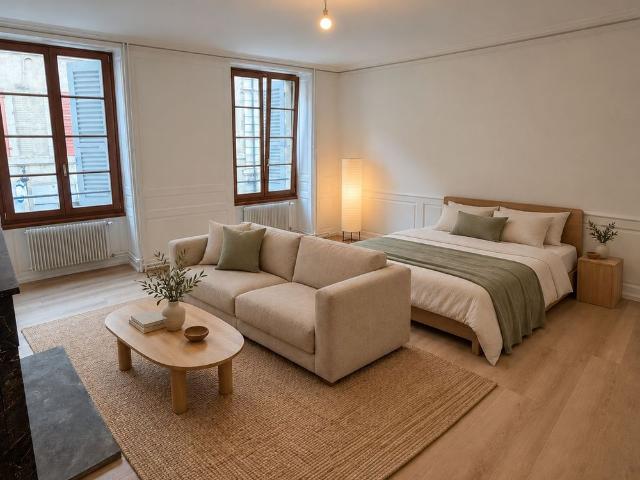 1 Zimmer, 37 m², 1. Stock