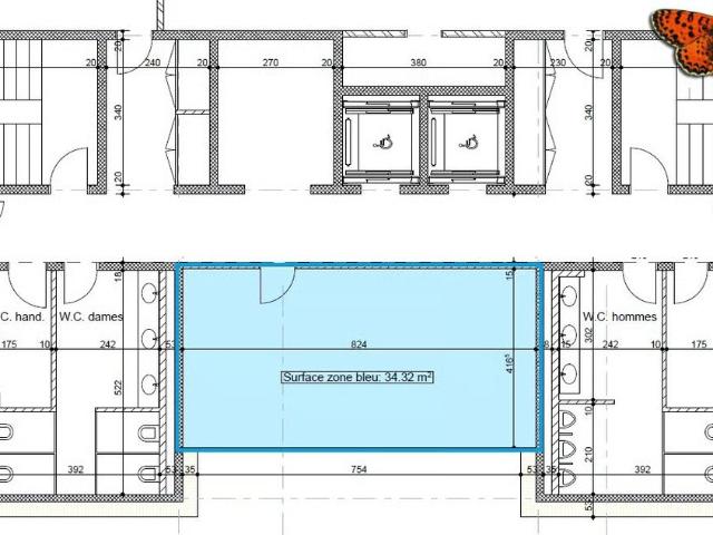 1 Zimmer, 34 m², 1. Stock