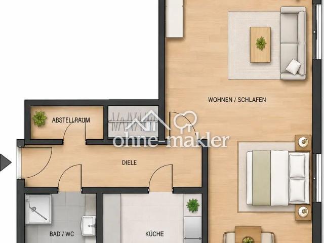 1 Zimmer Wohnung mit Einbauküche Nürnberg – ab sofort bezugsfrei