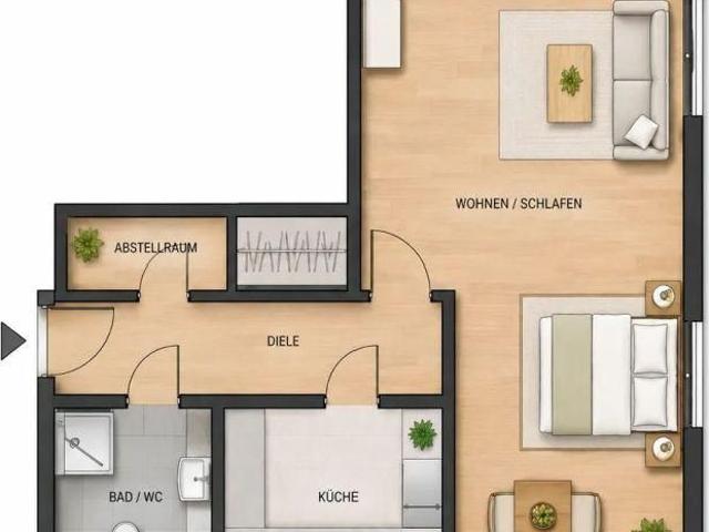 1 Zimmer Wohnung mit Einbauküche Nürnberg – ab sofort bezugsfrei