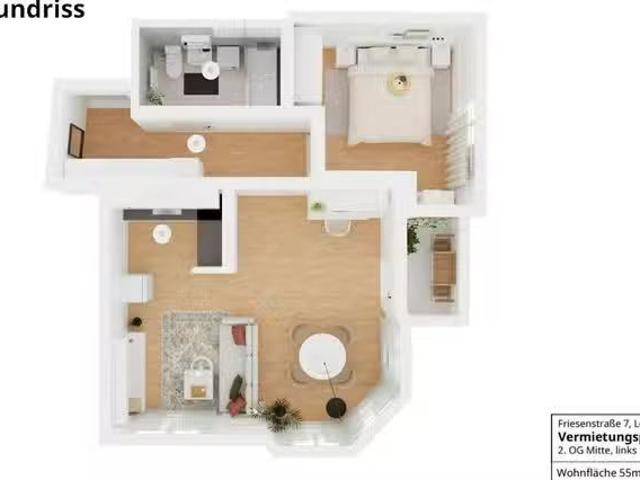 1 Zimmer Wohnung in Friesenstraße, Alt West
