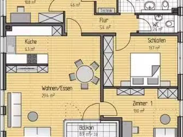 1 Zimmer Wohnung in Gartenstraße, Neu Ulm