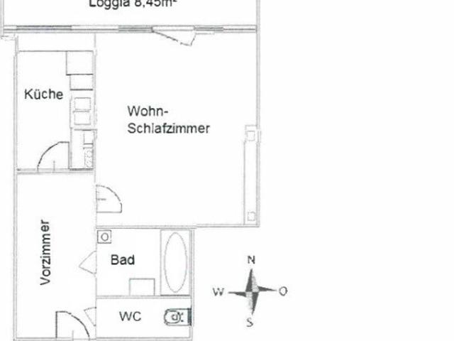 1 Zimmer auf 51m² I große Loggia I gute Lage I EG I Renovierungsbedarf
